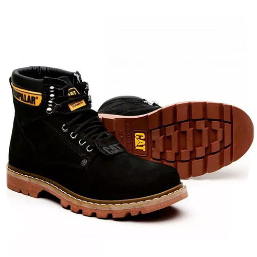 Bota Caterpillar Masculina Cano Longo em Couro - Preto