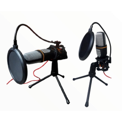 Kit Microfone Condensador Pop Filter Anti Puff Filtro Tripé Gravação Estúdio Profissional Studio Podcast Live Youtube é boa?