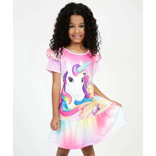 Vestido Infantil Babado Barbie Malwee