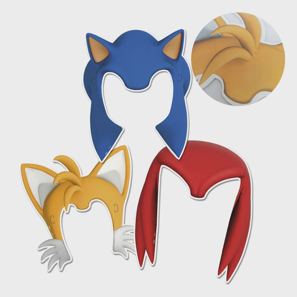 Máscaras Com Personagens - Festa Sonic, Knuckles E Tails