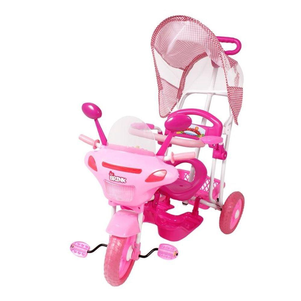 Triciclo Motoca Infantil Menina Dolls Amarelo E Rosa no Shoptime