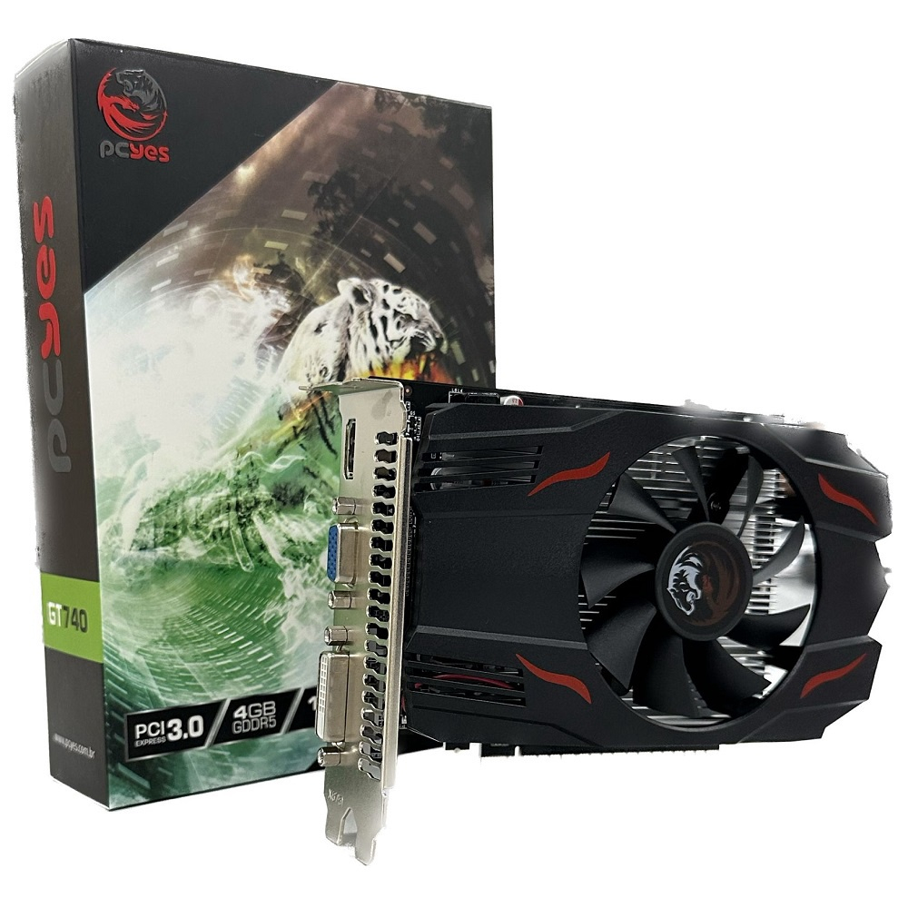 Placa de Vídeo AFOX Geforce GT 740 4GB PCI-E DDR3 DVI VGA HDMI Dual Slot -  AF740-4096D3L3 em Promoção na Americanas