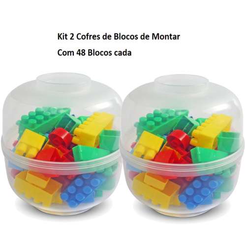 Blocos De Montar Infantil Brinquedo Educativo 96 Peças - Casa Mix