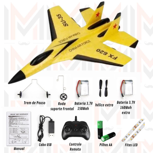 Avião De Controle Remoto The Minator Su 35 Planador Azul em Promoção na  Americanas