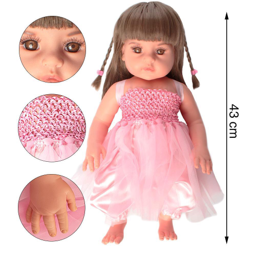 Boneca Bebê Reborn Silicone Menina Olhos Castanho