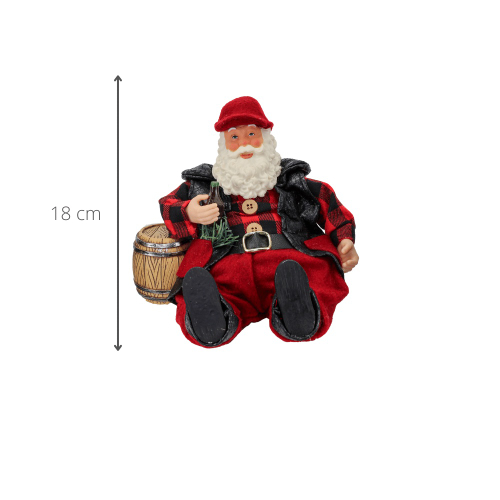 Figura Natalina Mini Papai Noel com Árvore de Resina 18cm BravaDecor