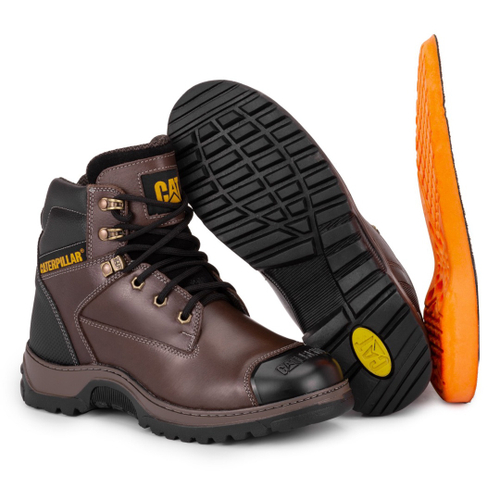 Bota coturno masculina caterpillar em couro palmilha gel em Promoção na  Americanas