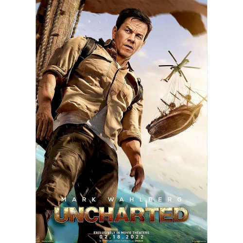 Quadro Uncharted Fora Do Mapa Filme 2022 Pôster C Moldura A3