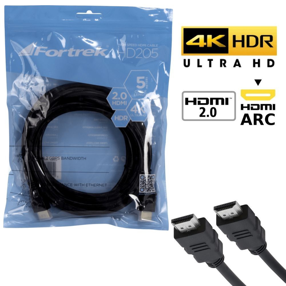 Cabo hdmi vers o 2 0 4k ultra hd arc 5 metros fortrek hd205 submarino