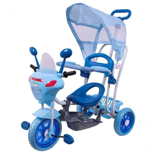 Triciclo Infantil Smart Plus com Empurrador - Preto+Azul