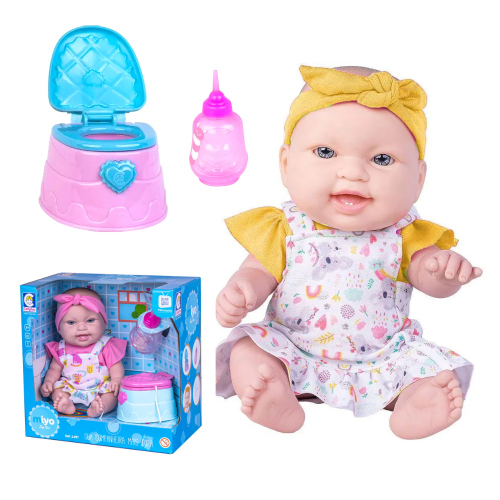 Bebê Reborn Realista Menino Baby Silicone Com Mamadeira no Shoptime