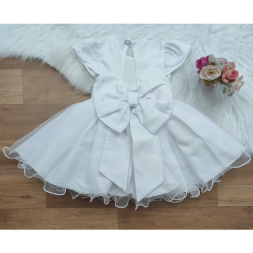 Vestido infantil best sale batizado renda