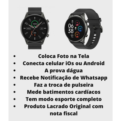 HAYLOU RT2 Smartwatch, 1,32 tela sensível ao toque para homens e