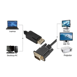 Cabo Adaptador Displayport X Vga Macho 1.80 Metros Banhado Vídeo pc é boa?