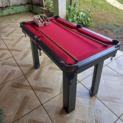 Kit com 4 Tacos de Sinuca Bilhar Inteiro Ramin HJ Snooker House Preto