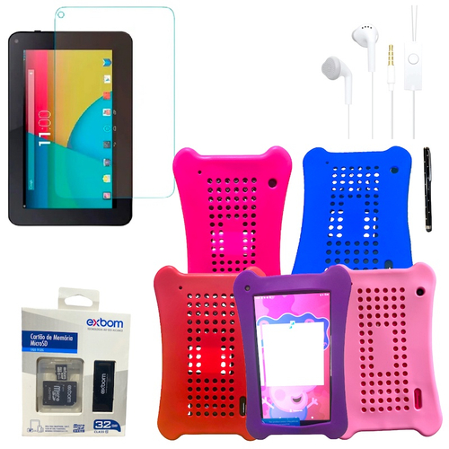 Tablet Multi 32GB 2GB RAM M7 WIFI + Capa Emborrachada + Fone