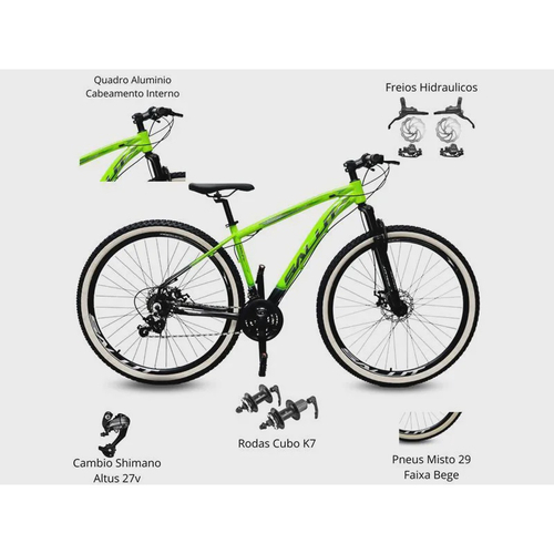 Bicicleta Aro 29 Alfameq ATX 27v Hidráulico K7 e Trava Preto com