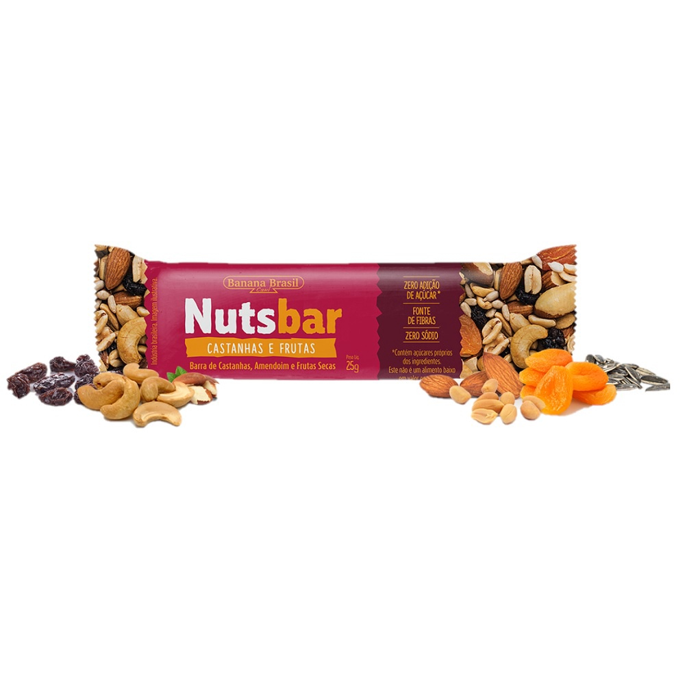 Barra De Cereal Castanhas Frutas Nutsbar 1 Un Banana Brasil Em Promoção ...