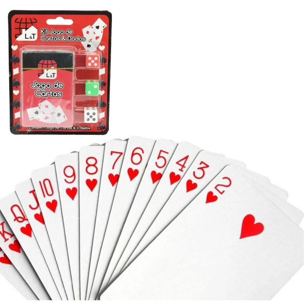 Conjunto 2 Baralho Azul e Vermelho Dois Jogos Truco Poker - CMZ