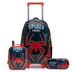 Kit Escolar Mochila + Estojo + Lancheira Infantil Moda Masculina Bolsa Menino Espaçosa Reforçada Homem Aranha Menor preço em Kit Escolar Mochila + Estojo + Lancheira Infantil Moda Masculina Bolsa Menino Espaçosa Reforçada Homem Aranha