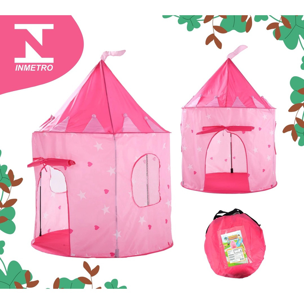 Princesa Castelo Barraca Com Brilho Na Escuridão Estrelas , Dobrável Pop-Up  Rosa Barraca Para Crianças Interior & Exterior Jogar , Portátil Carregar  Sacola Incluído , Ótimo Natal Presente Para Crianças , Rosa