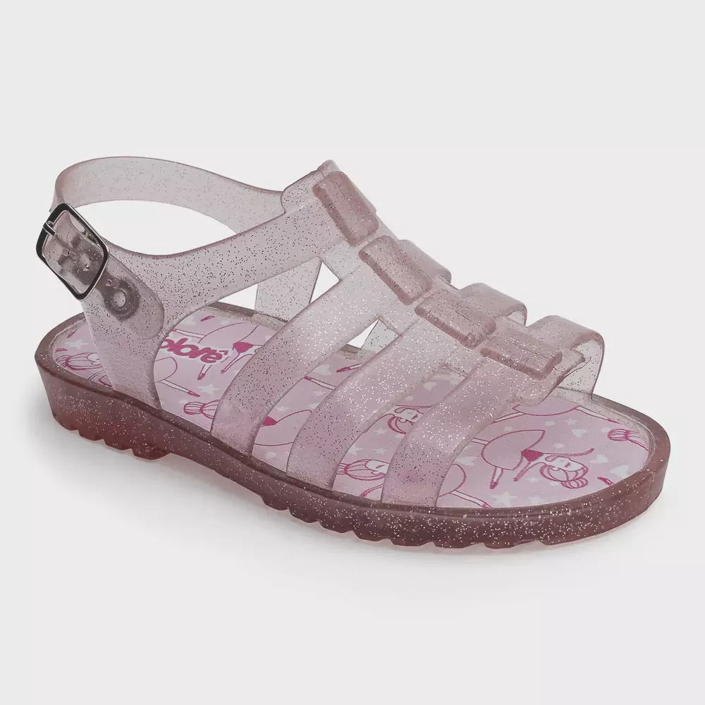 Sand lia Infantil Pimpolho Feminina Colore Rose Glitter em