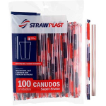 Canudo de Plastico Transparente para Super Shake pt 100 un Strawplast