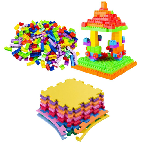 Kit Blocos Infantil Bolsa Com 180 Peças Grandes - Maptoy