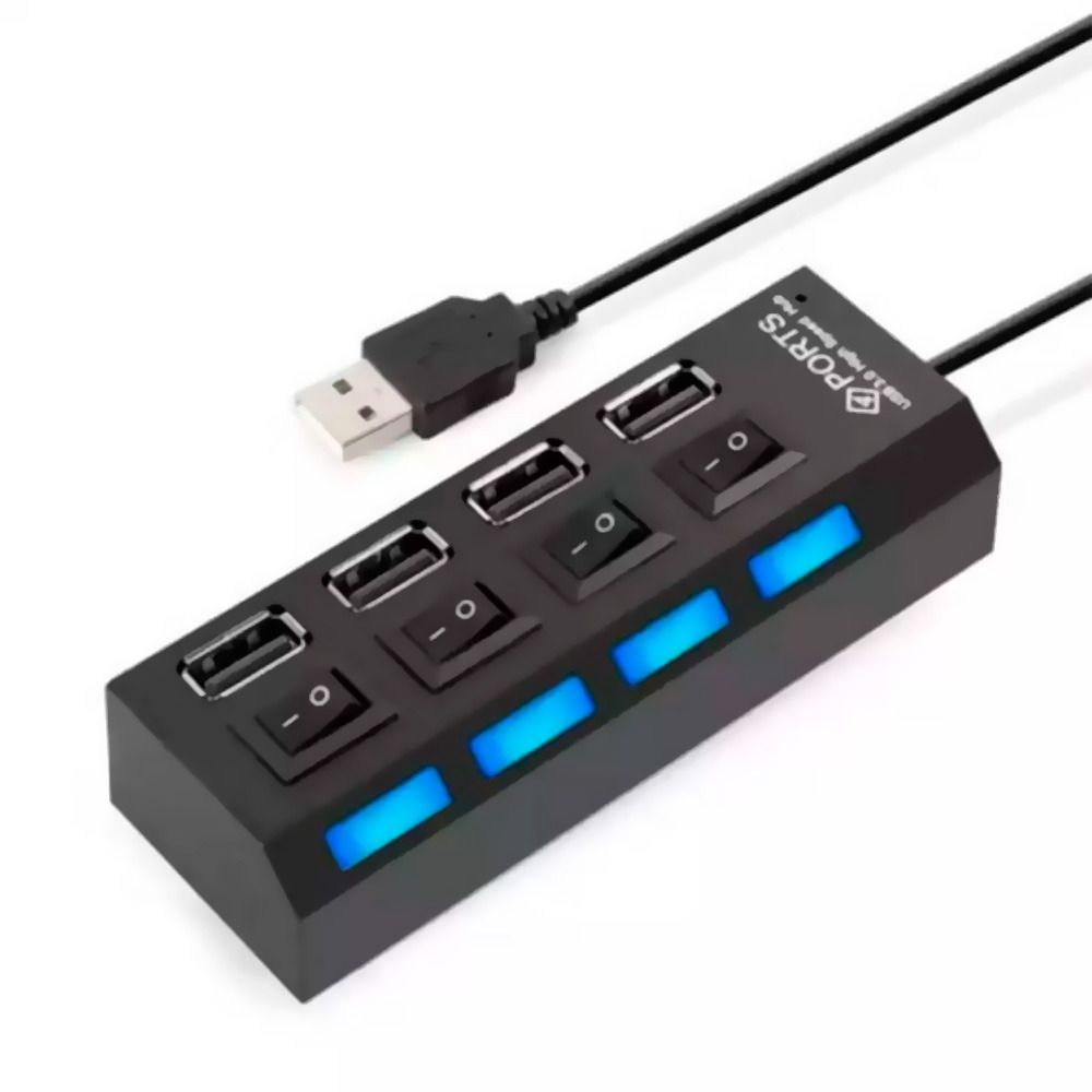 Hub 4 portas usb extensor de computador para pen drive hd externo no