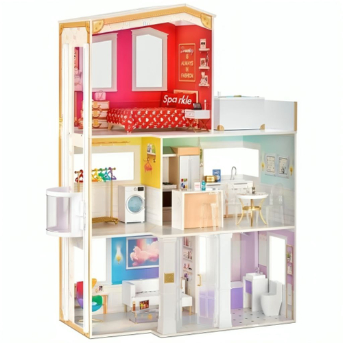 Casa de Boneca Rainbow High Doll House 3 Andares Em Madeira 574330 - mga em  Promoção na Americanas