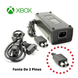 Fonte Para Xbox 360 Slim 2 Pinos Bivolt Cabo De Energia Bivolt Menor preço em Fonte Para Xbox 360 Slim 2 Pinos Bivolt Cabo De Energia Bivolt