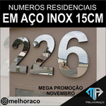 02 Números Residenciais De Inox Com 15cm - Entrega Grátis