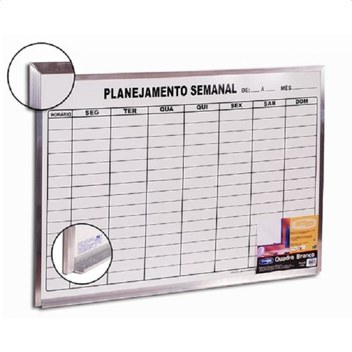 Quadro Branco Para Planejamento Semanal Planner 60x40cm Stalo