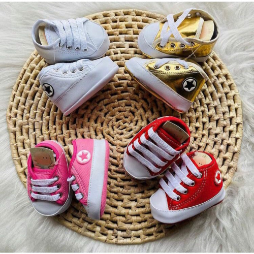 Tênis Infantil Converse All-Star Branco Couro Classico na EuroBabyKids