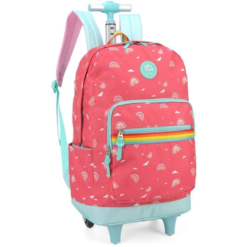 Mochila Escolar Infantil para Meninas com 4 Rodinhas 360° - Panda - Up4You