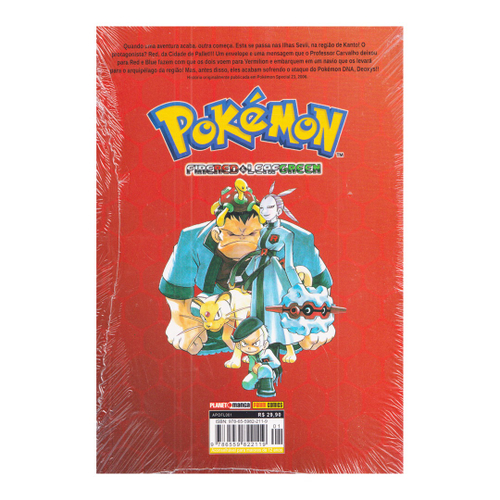 POKÉMON FIRERED E LEAF GREEN N°: 01, 02, 03 NOVO LACRADO PANINI MANGÁ PT BR