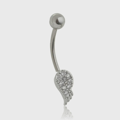 Piercing Prata 925 Umbigo Estrela Zircônia Aço