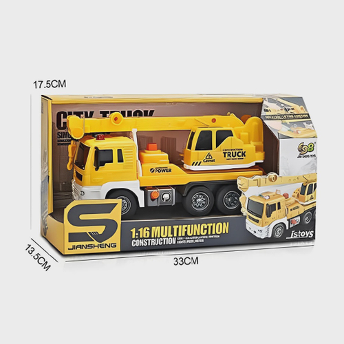 Caminhão Guindaste com Fricção - TruckCar Luz e Som - Azul - 25cm - 1:16 -  Yes Toys - superlegalbrinquedos