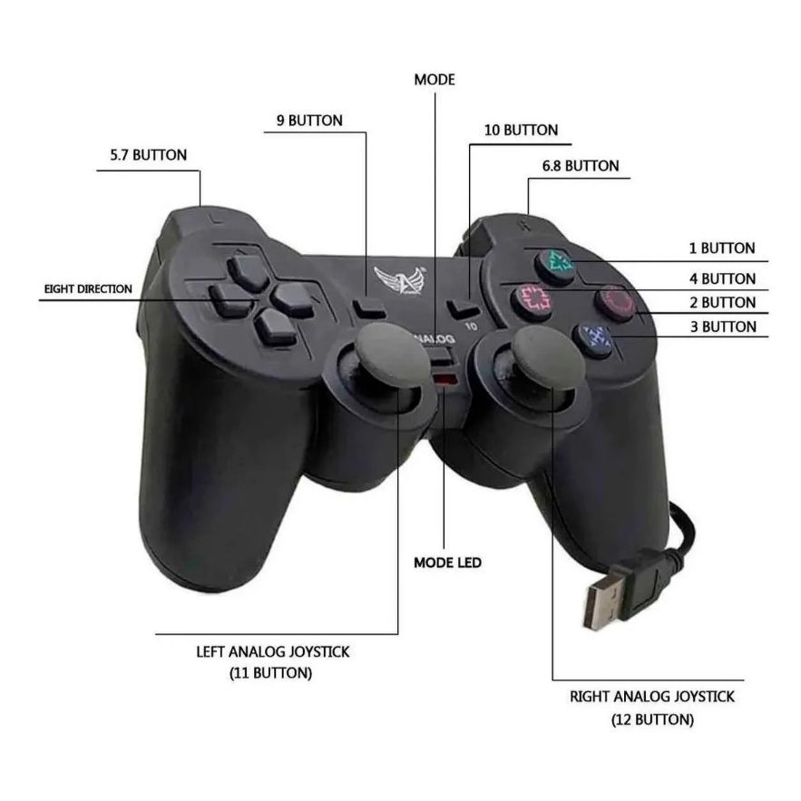 Controle Manete Joystick Usb Para Pc Notebook Computador Submarino