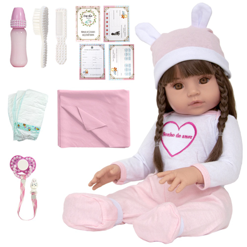 Bebe Reborn Menina Fada Madrinha Real Boneca Bk Morena no Shoptime