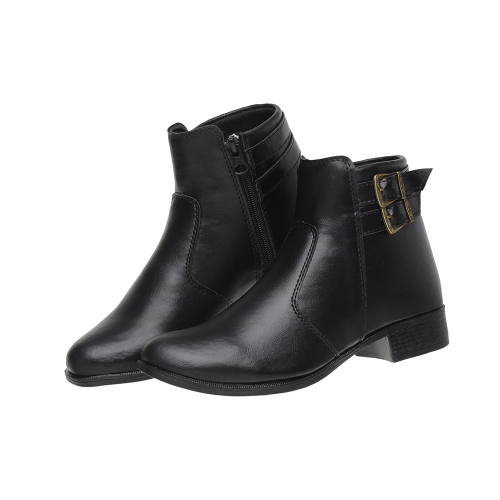 Bota cano store curto ziper lateral