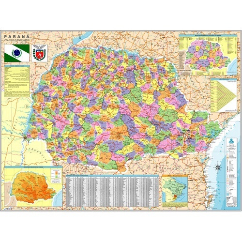 Mapa Do Paraná Político E Rodoviário Geomapas Em Promoção Ofertas