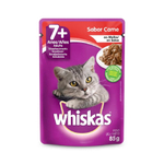 Sache de Racao Umida para Gatos Idosos Senior Adulto Sabor Carne ao Molho 85g 1 un Whiskas