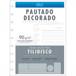 Refil para Tilidisco Colegial Pautado Decorado 177mm x 240mm 80 fl 1 un Tilibra