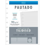 Refil para Tilidisco Colegial Folhas Cinzas Pauta Branca 177mm x 240mm 50 fl 1 un