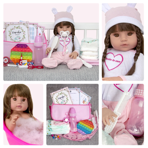 Boneca Bebe Sweetie Reborn (r) Raposinha Silicone Doll- 48cm