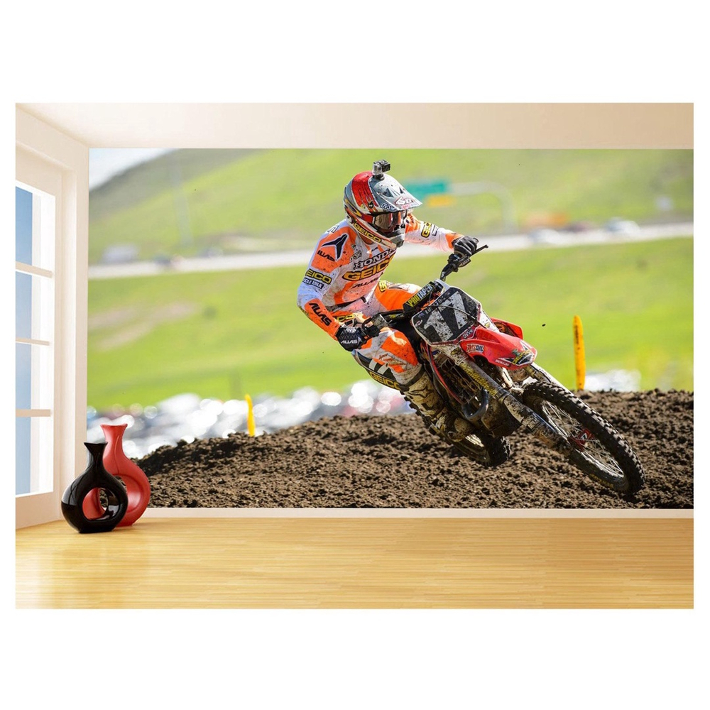 Papel De Parede 3D Moto Cross Trilha Terra Mx 3,5M Bkm27 em Promoção na  Americanas