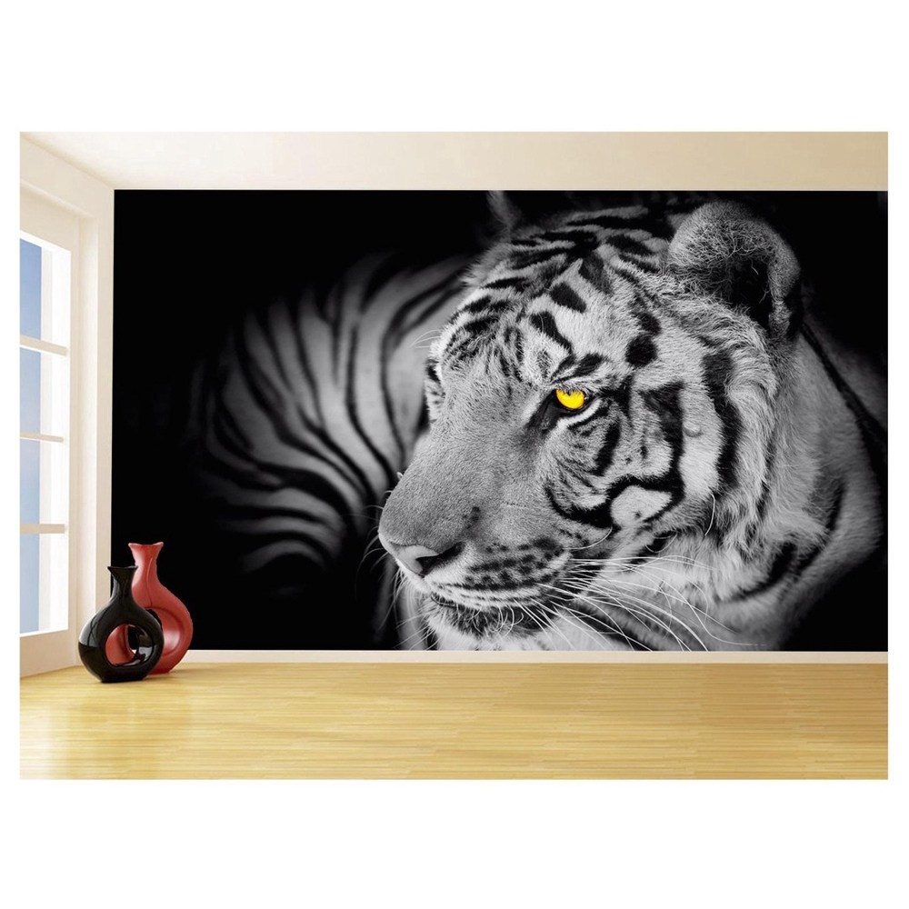 Papel De Parede Animais Tigre Paisagem 3D 6M² Anm120 em Promoção