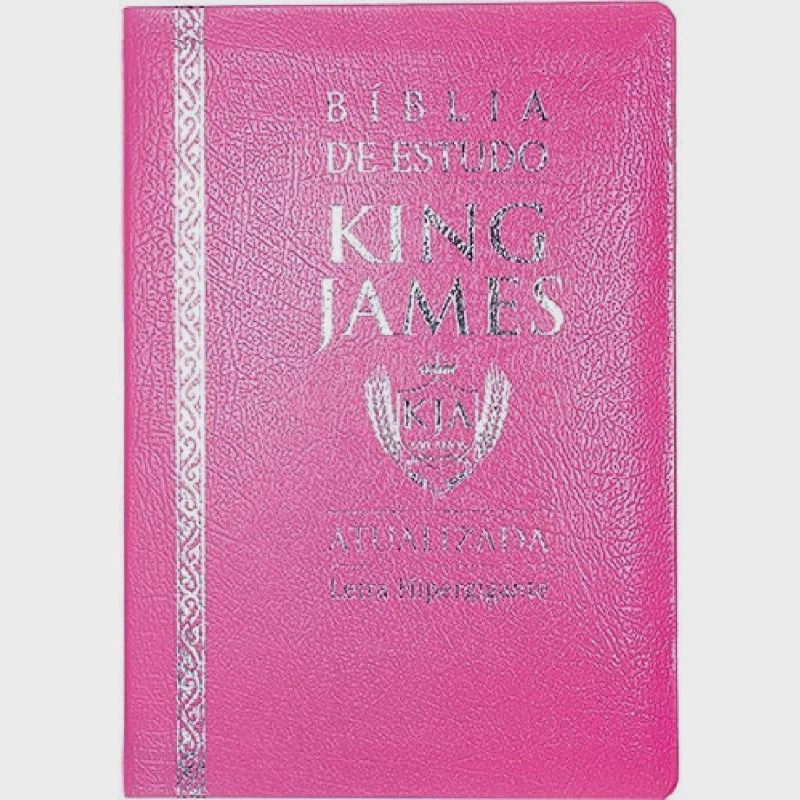 Bíblia De Estudo King James (Atualizada) - Letra Hipergigante (Rosa ...