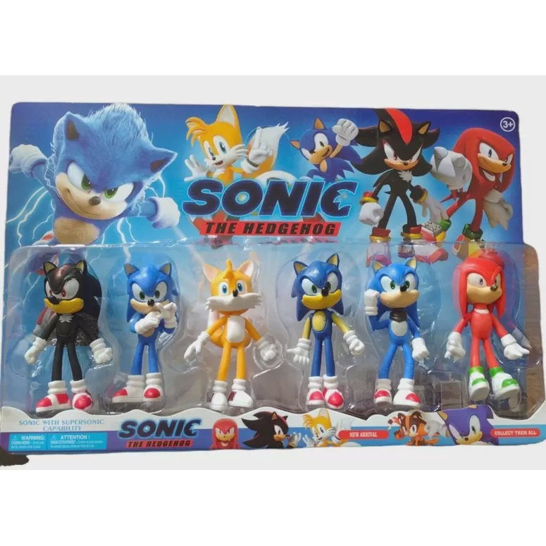 Novo kit com 6 bonecos sonic com luz led. no Shoptime